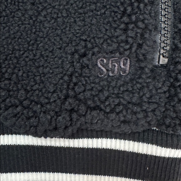 SPLITS59 Willa Sherpa Bomber Jacket in Black Size Medium - Picture 12 of 14